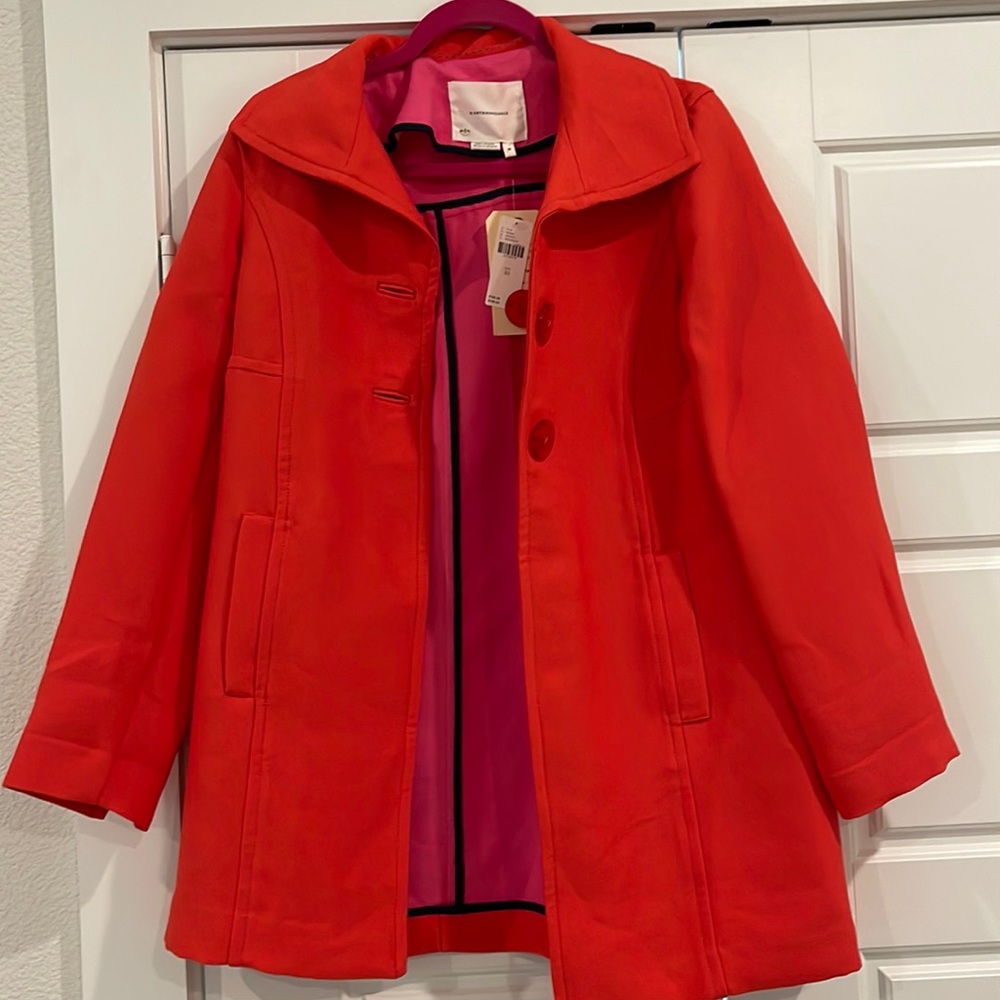 NWT Anthropologie Wellesley Pleated Peacoat Size XS